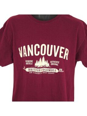 Vancouver Canada T Shirt Mens Size Large Red British Columbia Travel Destination